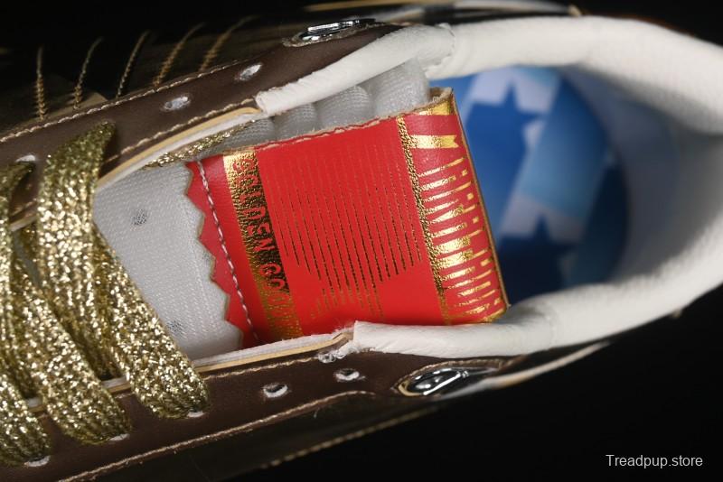 Golden Goose Marathon White Black Gold Comfortable Low-Top Lifestyle Sneakers - H8D4