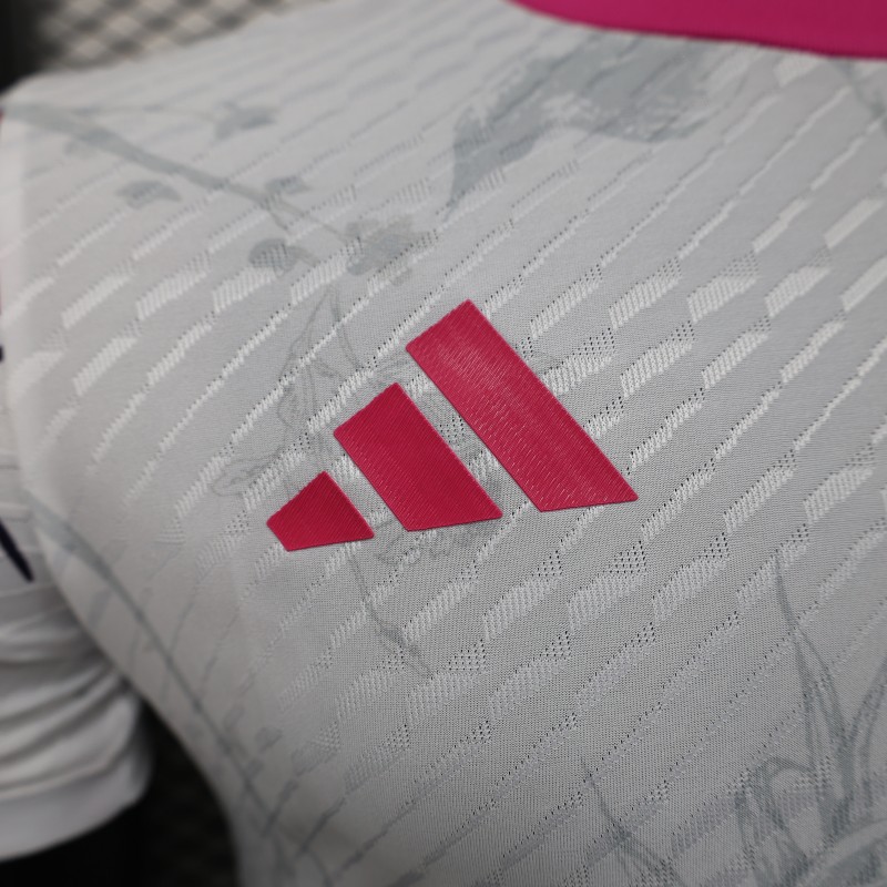 Player Version 2025 Japan White with Blue and Red Bird Jersey