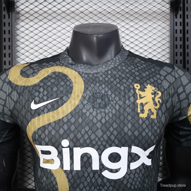 Player Version 25/26 Chelsea Bingx Black with Snake Pattern Design Jersey