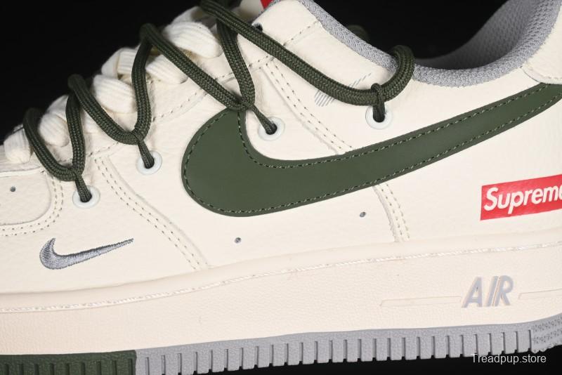 Nike Air Force 1'07 Low Supreme Collaboration Dual-Tone Grey Green Lace-Up Casual Sneakers - DM6868-070