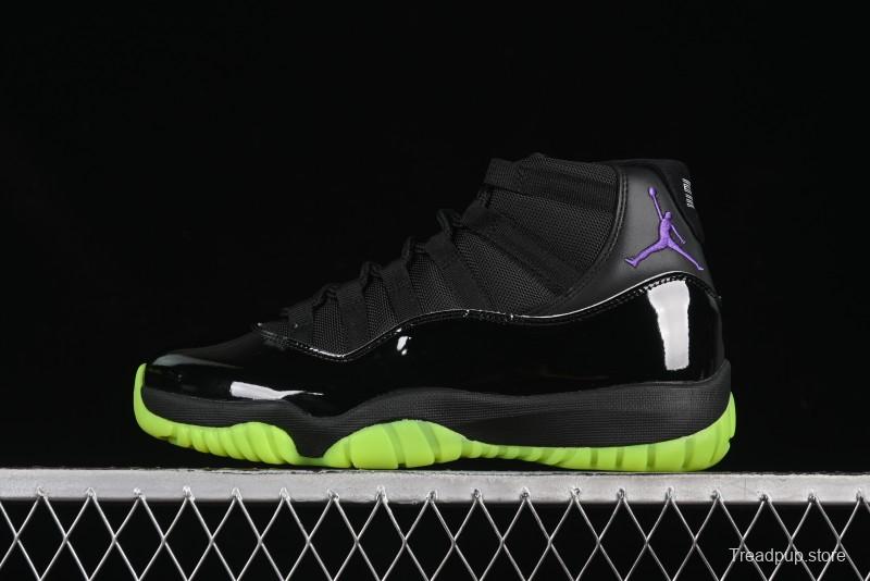 Nike Air Jordan 11 Retro CT8012-003 Basketball Shoes in Black & Guacamole Green