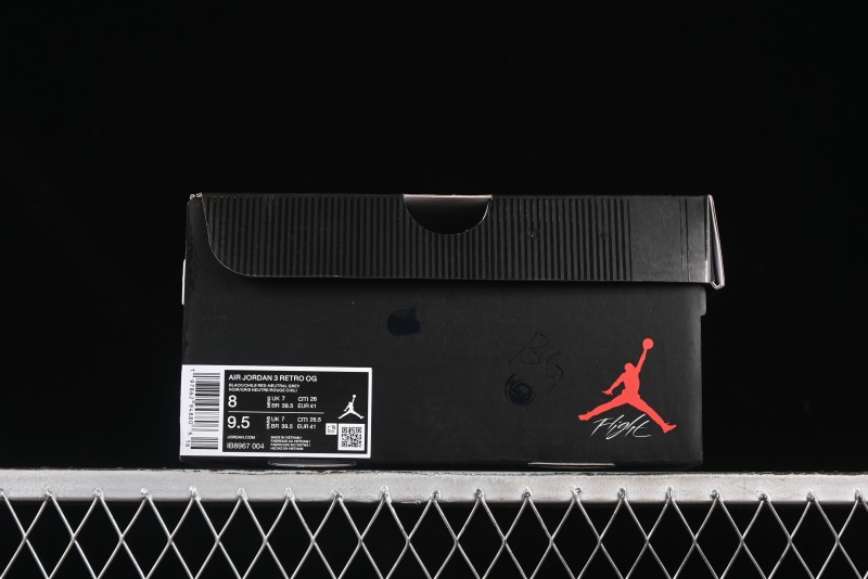 Nike Air Jordan 3 Retro OG Rare Air Sneakers with Small Reverse Swoosh - IB8967-004