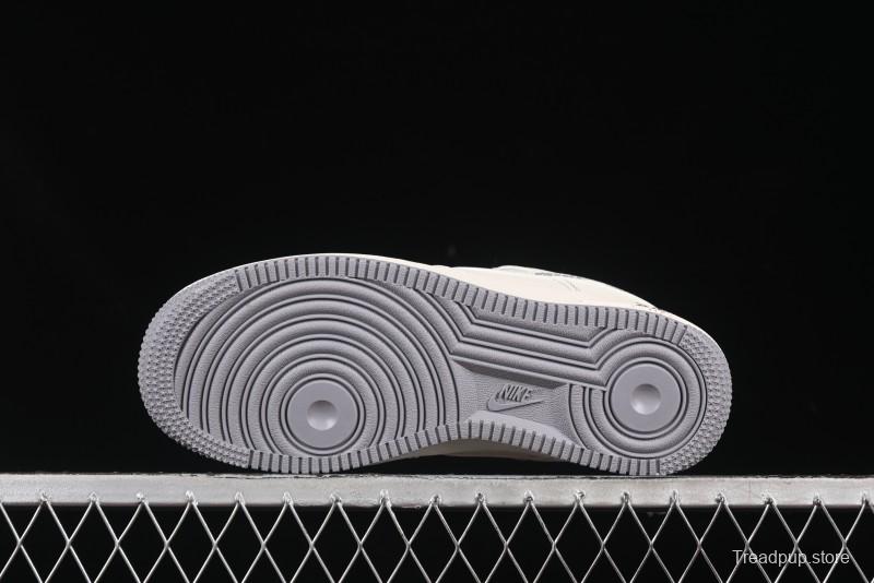 Nike Air Force 1 '07 Low Stussy Collaboration Beige Mini Swoosh Casual Sneakers - HH7518-064