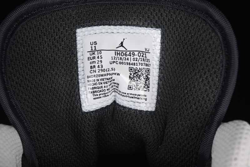 Nike Air Jordan 1 Low AJ1 Retro Casual Sneakers in Black White Grey - IH0649-021