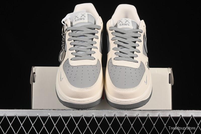 Nike Air Force 1'07 Low Kaws Collaboration Beige Grey Casual Sneakers - KK1988-078