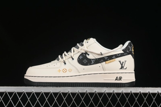 Nike Air Force 1 '07 Low LV Collaboration Blue Swoosh Drawstring Casual Sneakers - DM6868-061