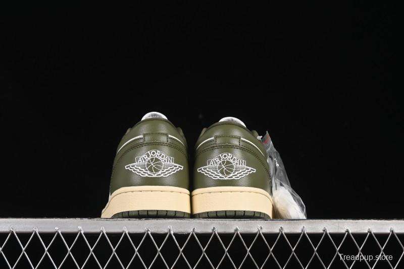 Nike Air Jordan 1 Low AJ1 Military Green White Casual Lifestyle Sneakers - DC0774-122