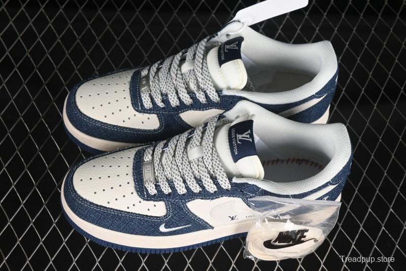 Nike Air Force 1'07 Low LV Collaboration Dark Blue Checkerboard Casual Sneakers - XS1958-551