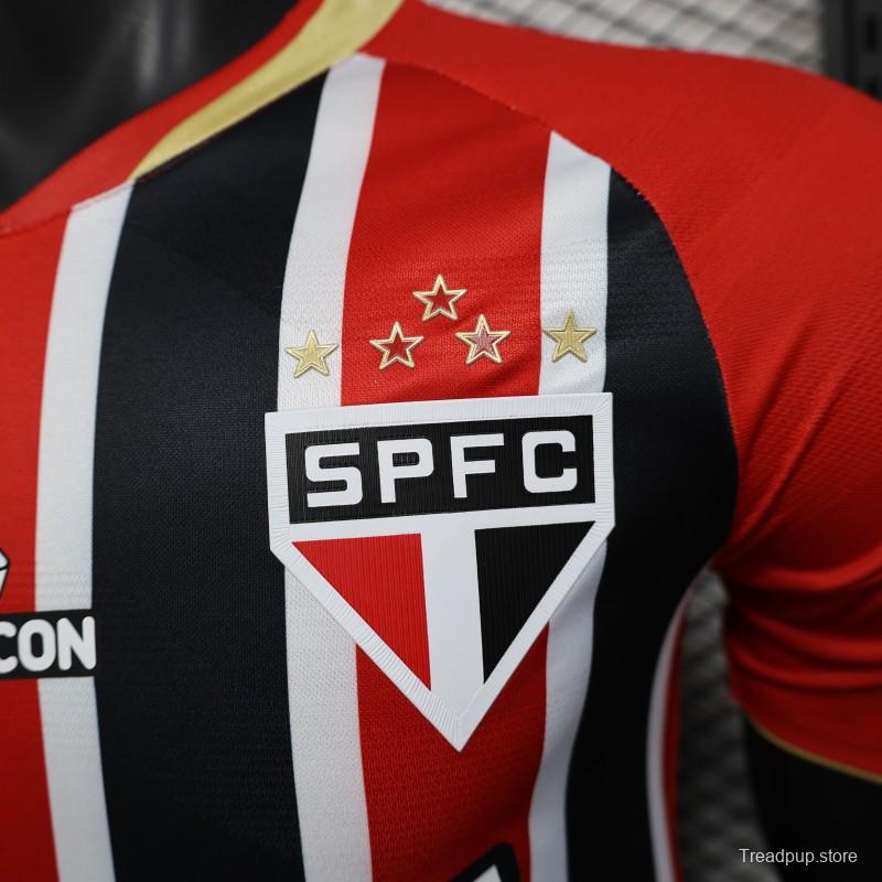 Player Version 25/26 Sao Paulo Home Jersey With Full Sponsors