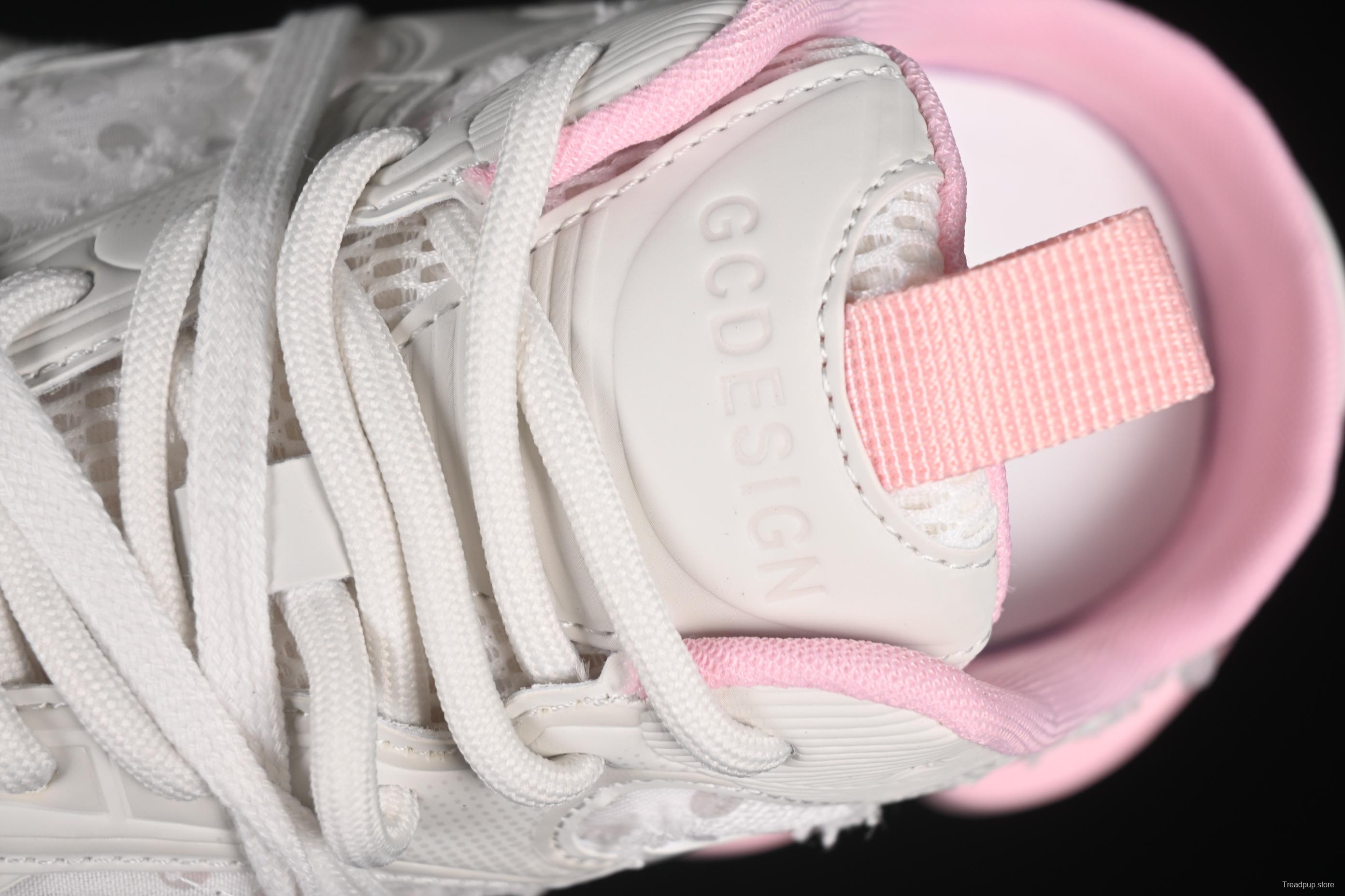 GG-CC Star Same Style Lace-Up Hollow Out Chunky Sneakers with 5cm Height Increase - G25U9910 Pink