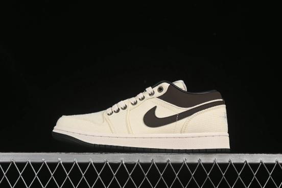 Nike Air Jordan 1 Low "Dongdan" Casual Sneakers in Woven Beige - IB8058-110