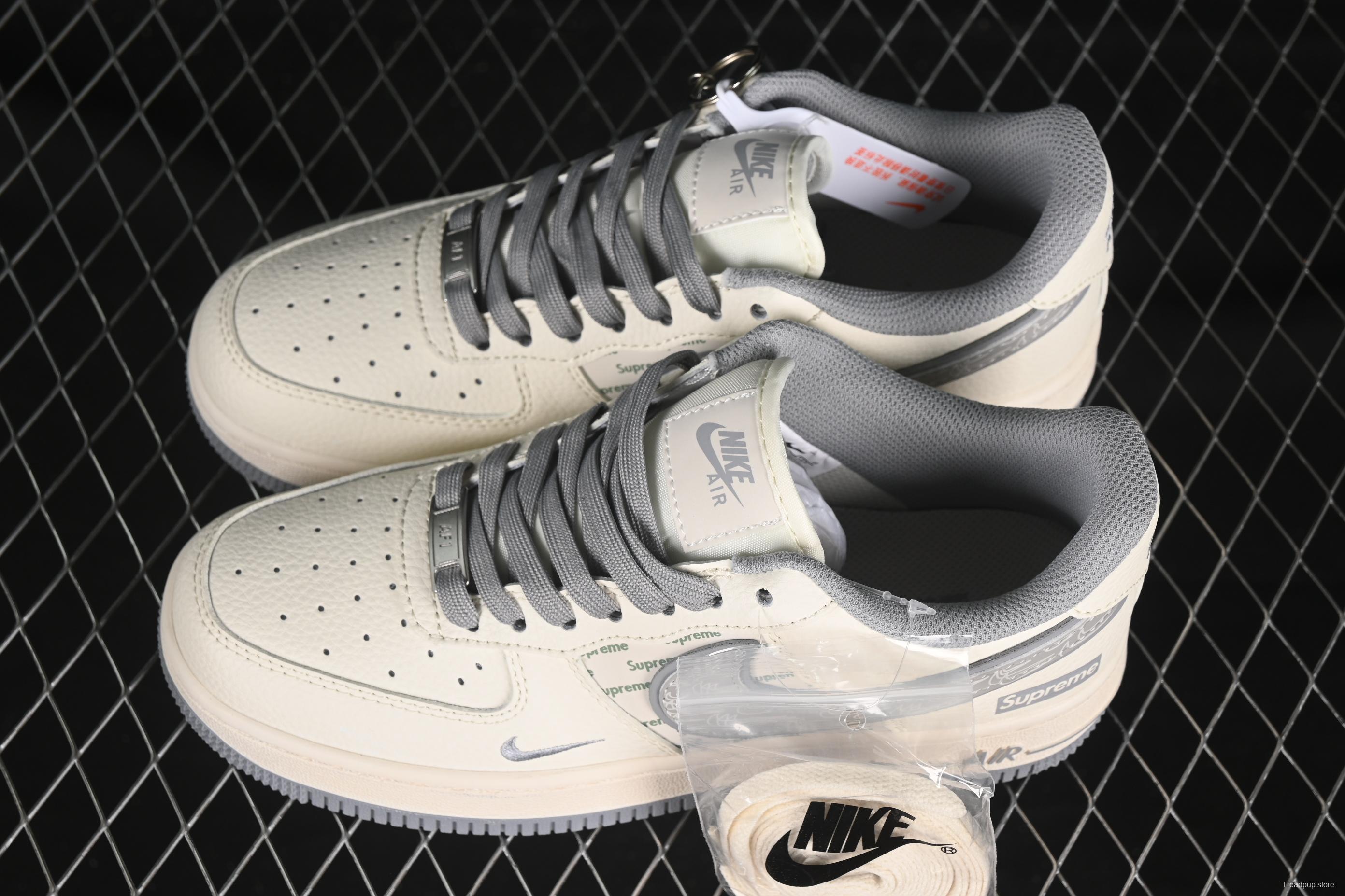 Nike Air Force 1 '07 Low Supreme Collaboration Beige Multi-Swoosh Casual Sneakers - XX3168-147