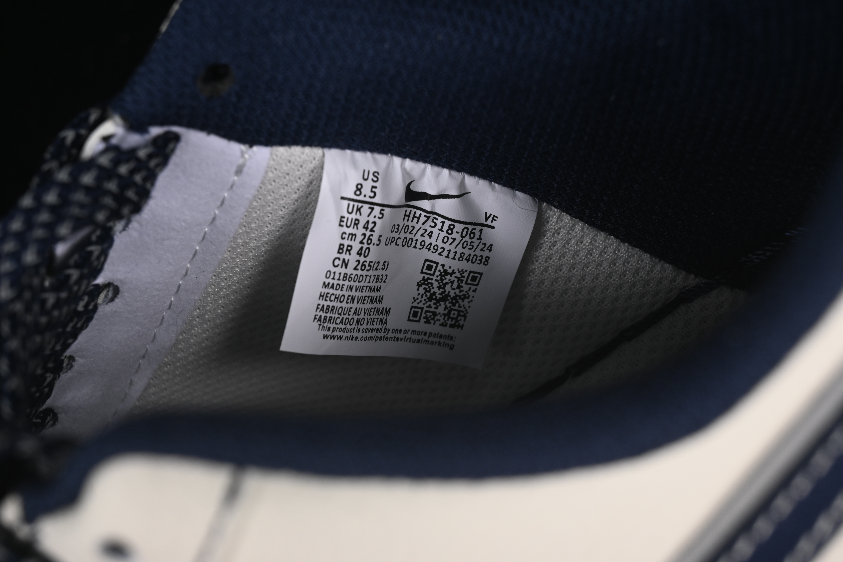 Nike Air Force 1 '07 Low Stussy Collaboration Dark Blue Mini Swoosh Casual Sneakers - HH7518-061