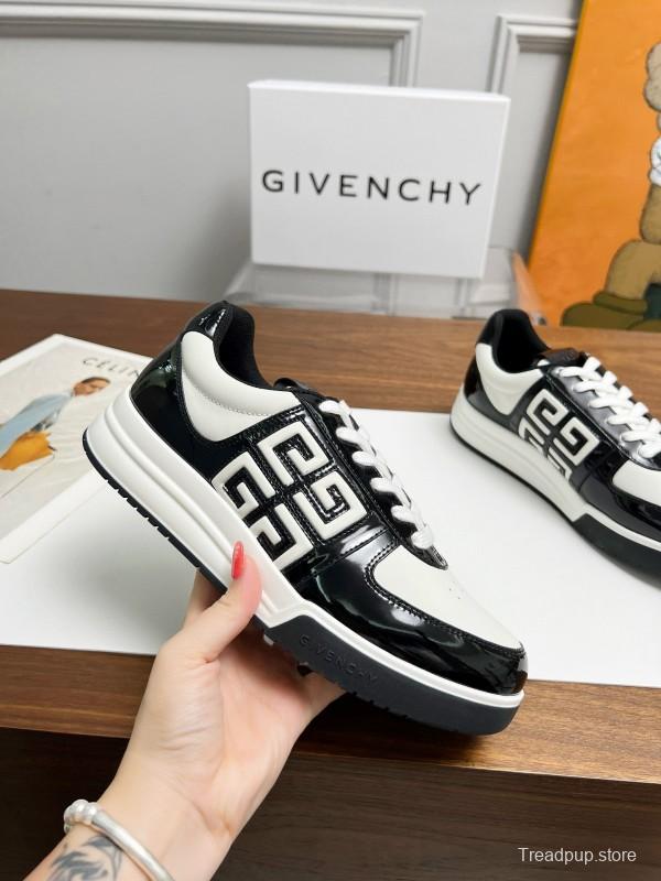 2024 Unisex Givenchy Black White Silk Calfskin Low Top Running Sneakers MJ00380