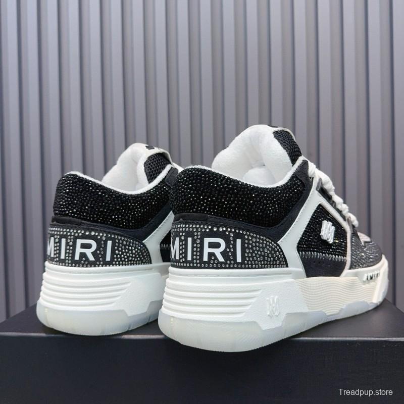 2024 Unisex Amiri Black White Mesh Leather Sneakers MJ00410