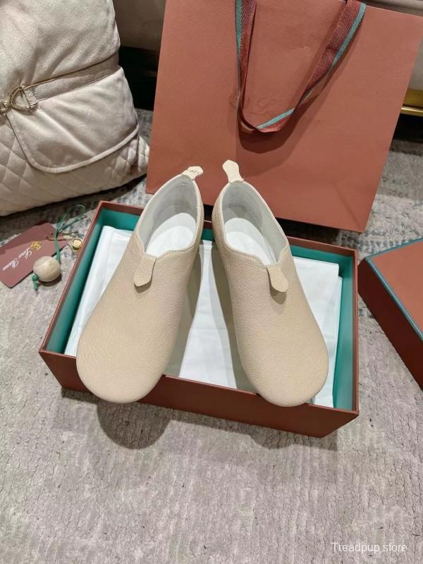 2025 Women LP Light Beige Leather Casual Shoes LY00300