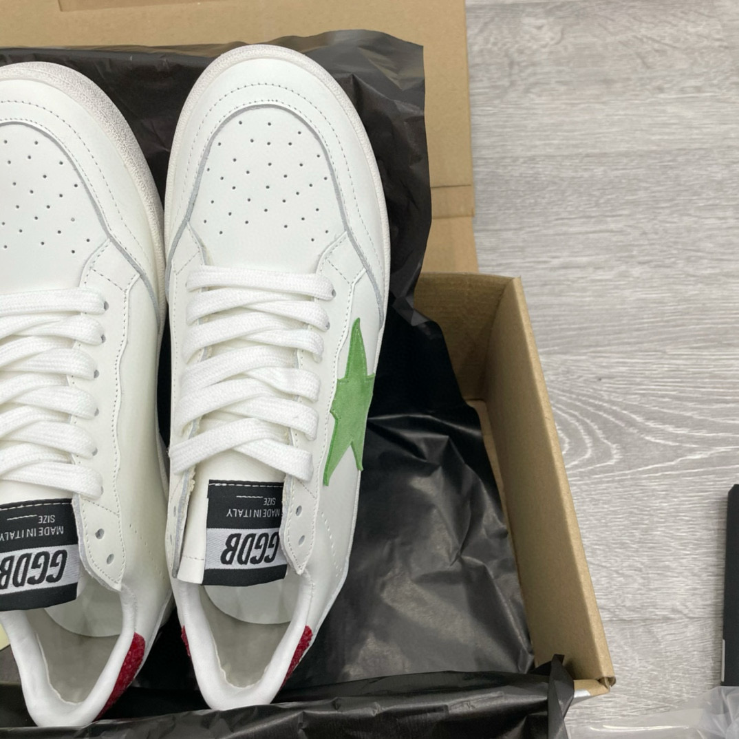 2024 Unisex GGDB White Green Leather Sneakers MJ00260