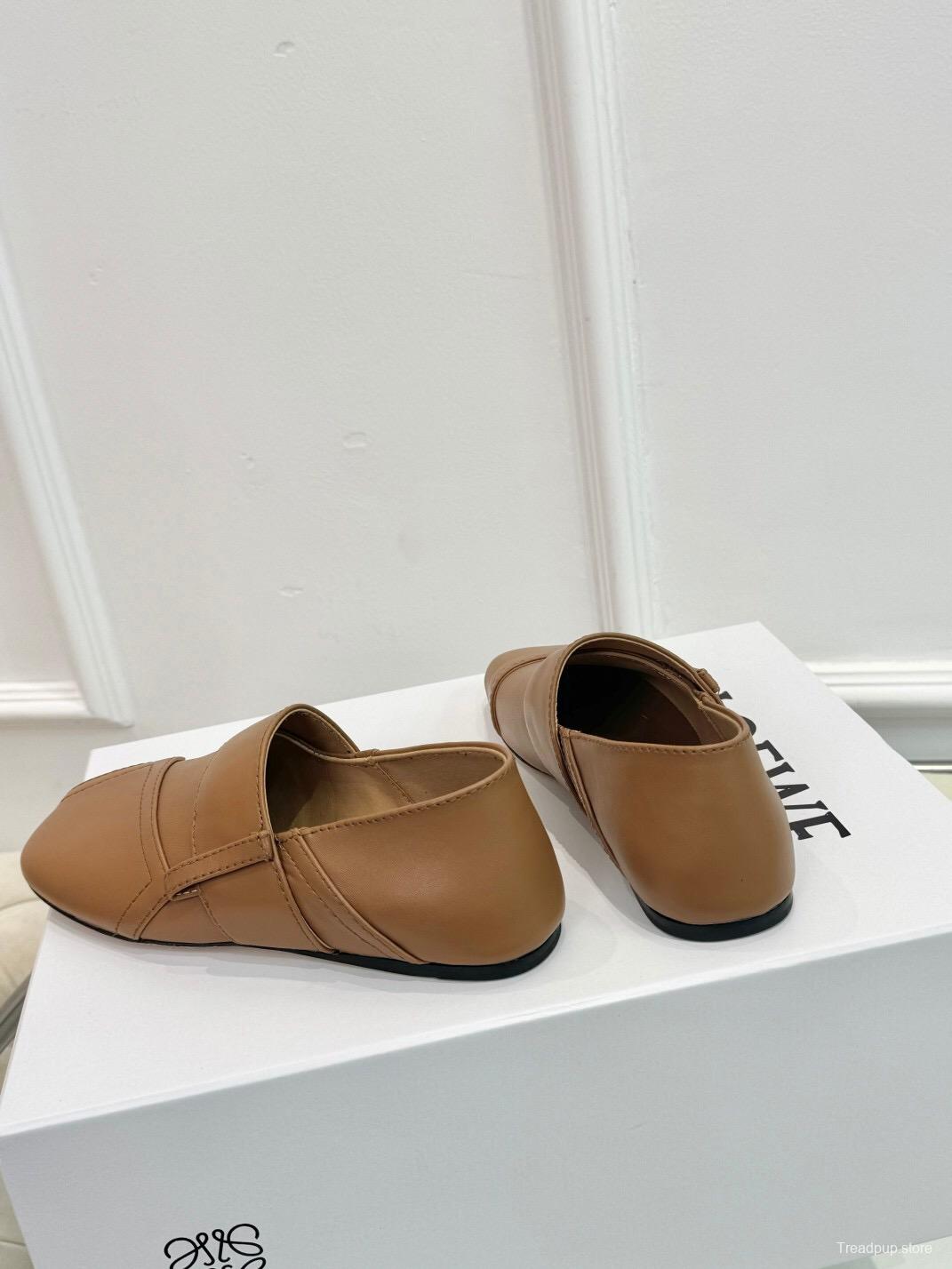 2025 Women Loewe Brown Leather Loafers LY00291