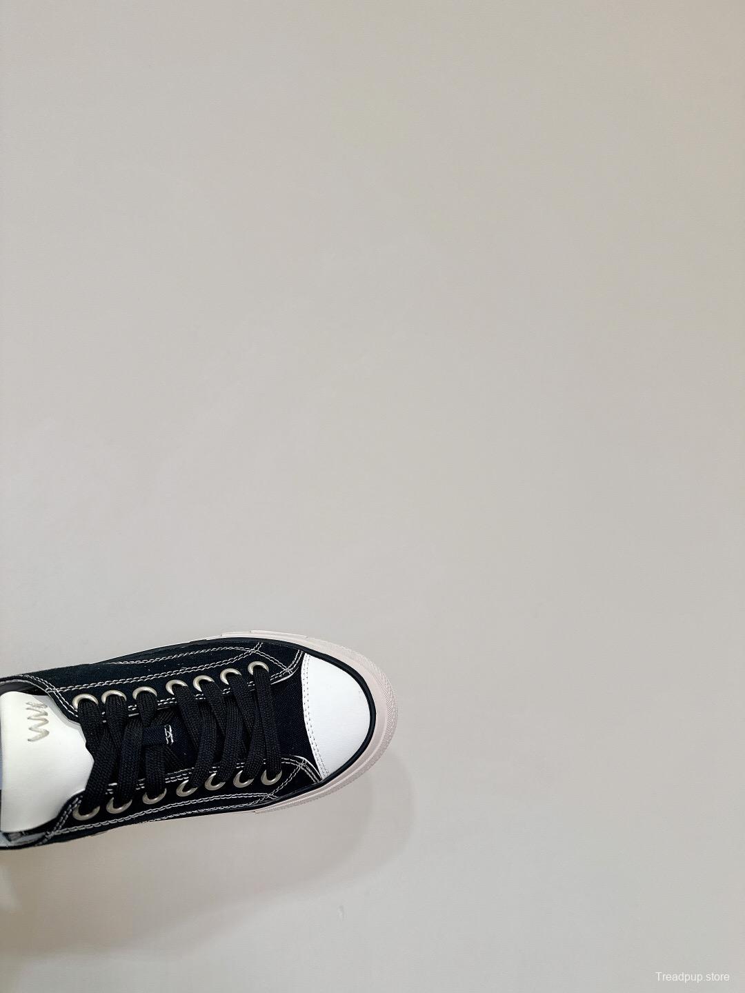 2025 Unisex VISVIM Black Canvas Sneakers KFY00260