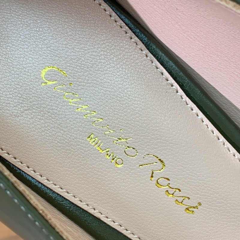 2025 Women Gianvito Rossi Green Patent Leather Pumps KFY00300