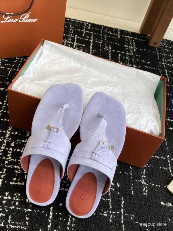 2025 Women Le Parmentier Lavender Suede Slippers KFY00280