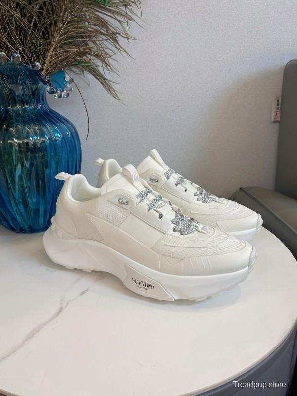 2024 Unisex Valentino White Leather Sneakers MJ00340