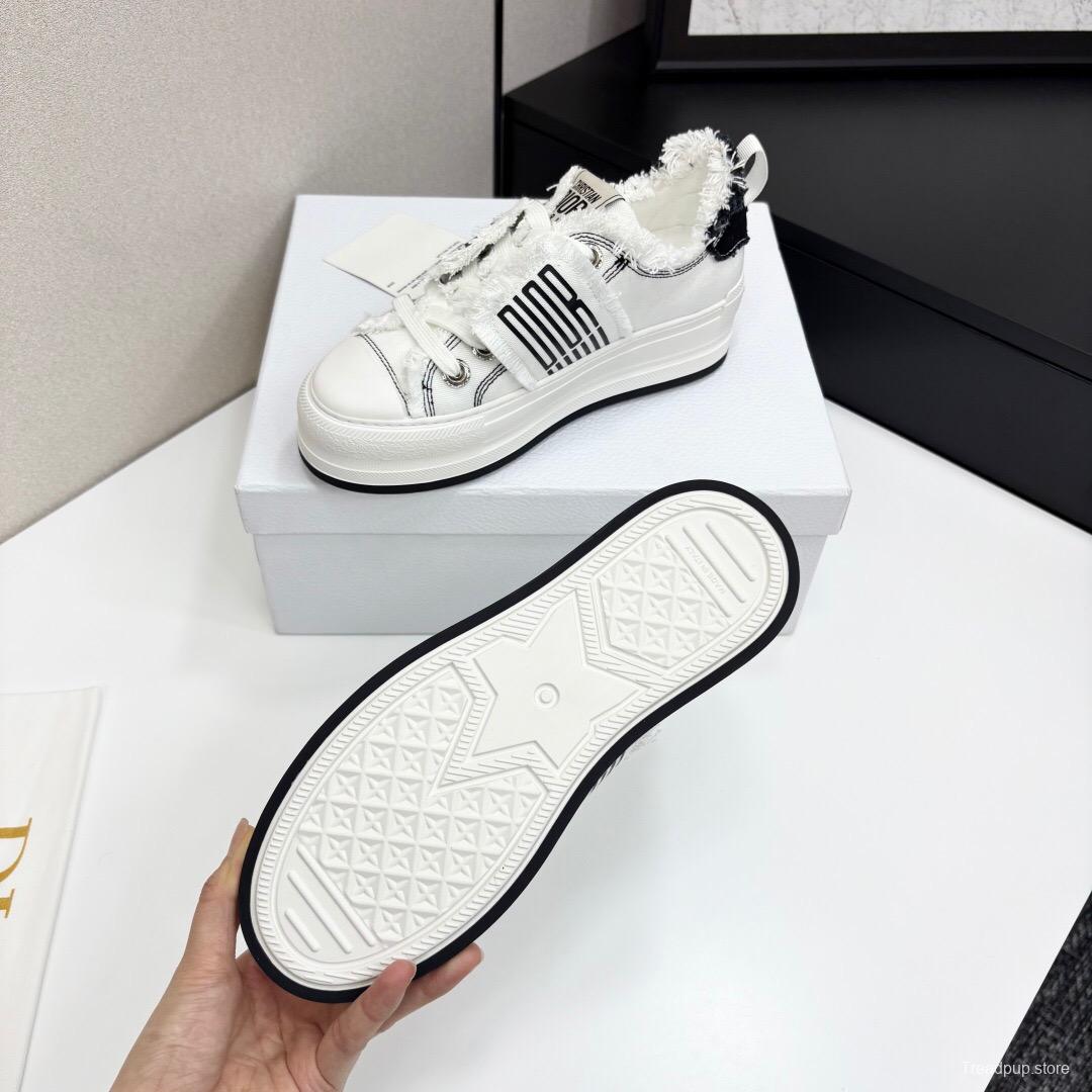 2025 Women Dior White Black Canvas Sneakers LY00300