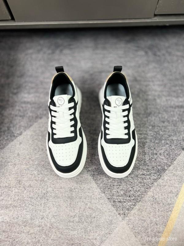 2024 Unisex Burberry Black White Leather Casual Shoes MJ00251