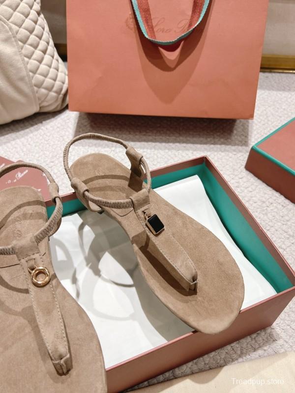 2025 Women LP Beige Suede Sandals LY00360