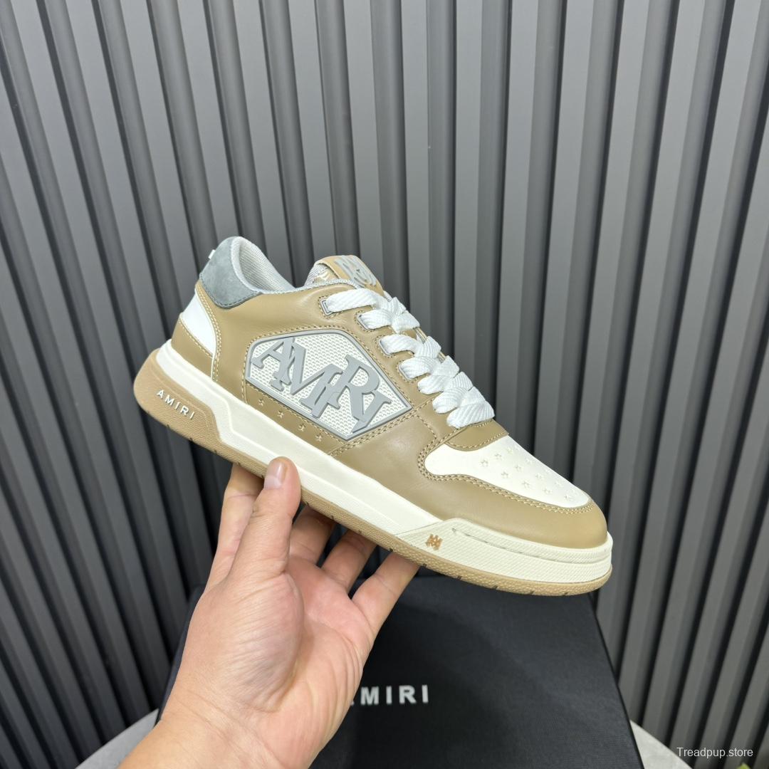 2025 Unisex Amiri Beige White Leather Sneakers MJ00360