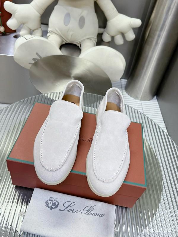 2024 Unisex LP White Suede Loafers MJ00270