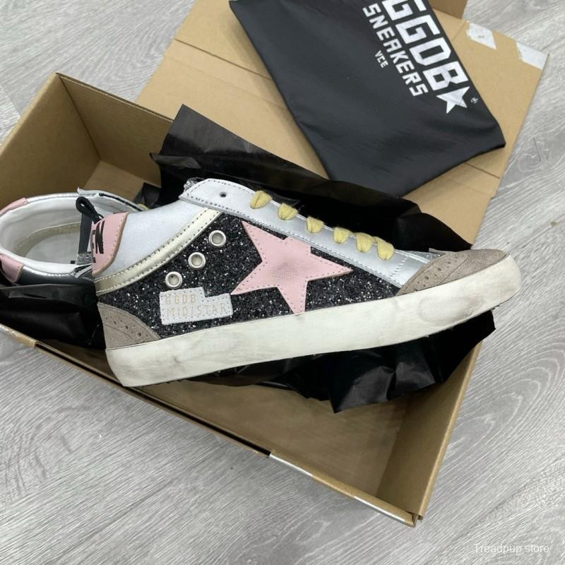 2024 Unisex GGDB pink black silver glitter suede leather high top sneakers MJ00300