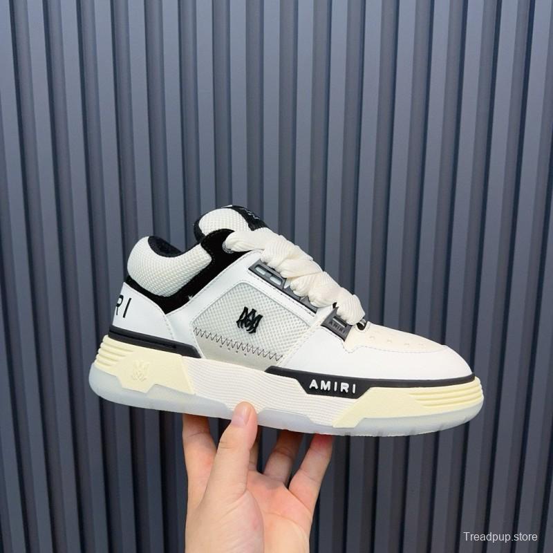 2024 Unisex Amiri White Black Leather Sneakers MJ00360