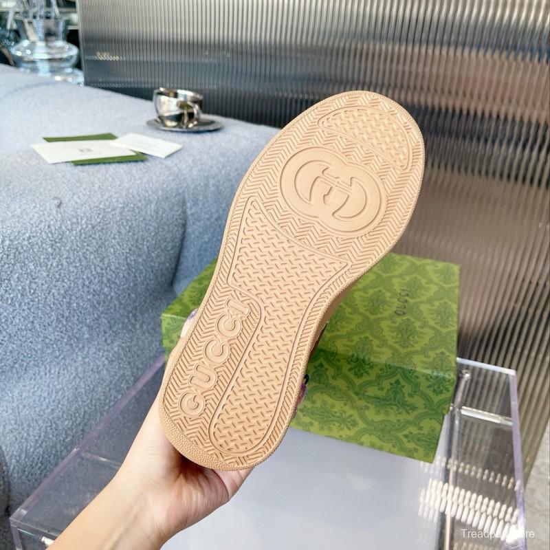 2024 Women Gucci brown leather sheep wool snow boots MJ00420