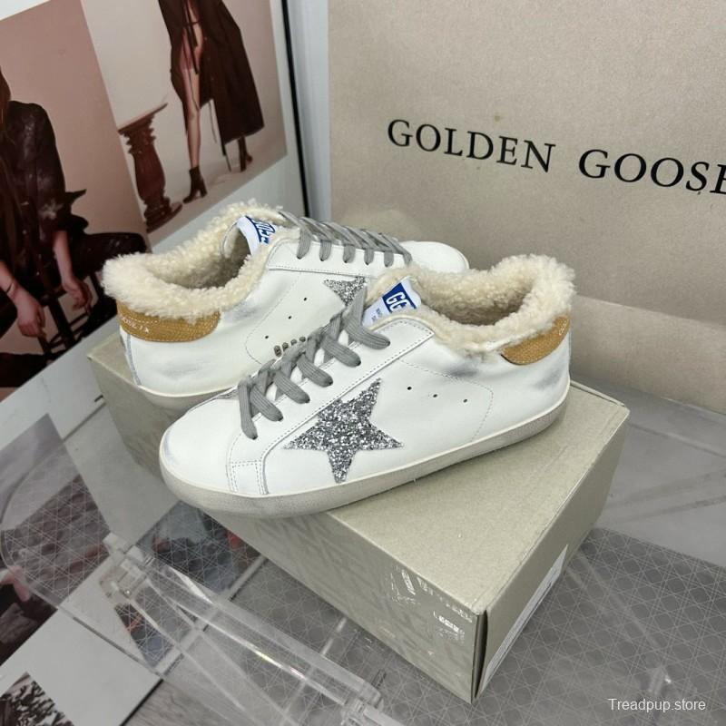 2025 Women GGDB White Silver Leather Sneakers MJ00260