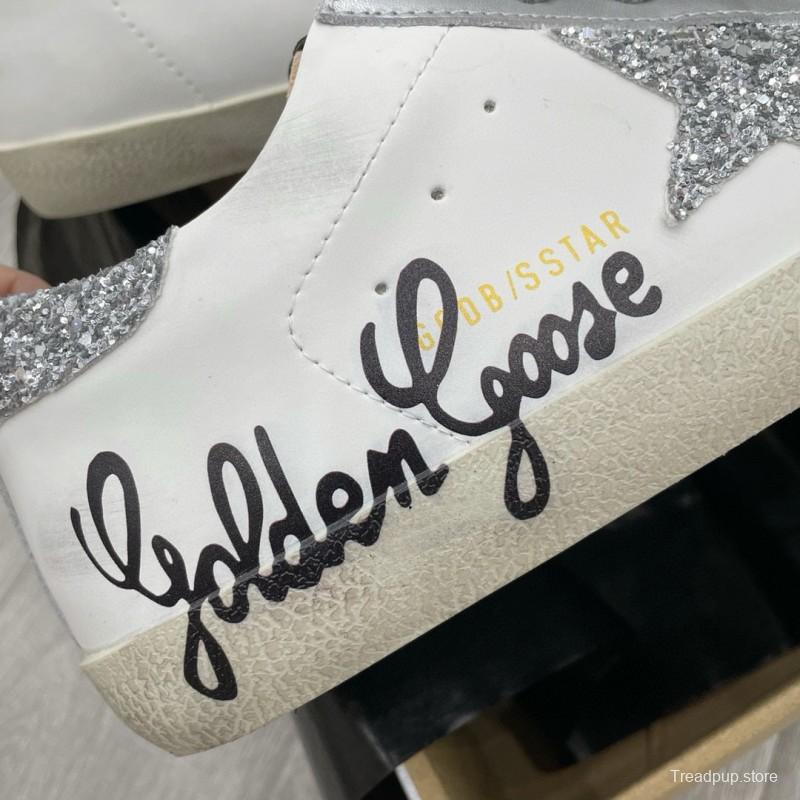 2025 Women GGDB White Silver Leather Suede Sneakers