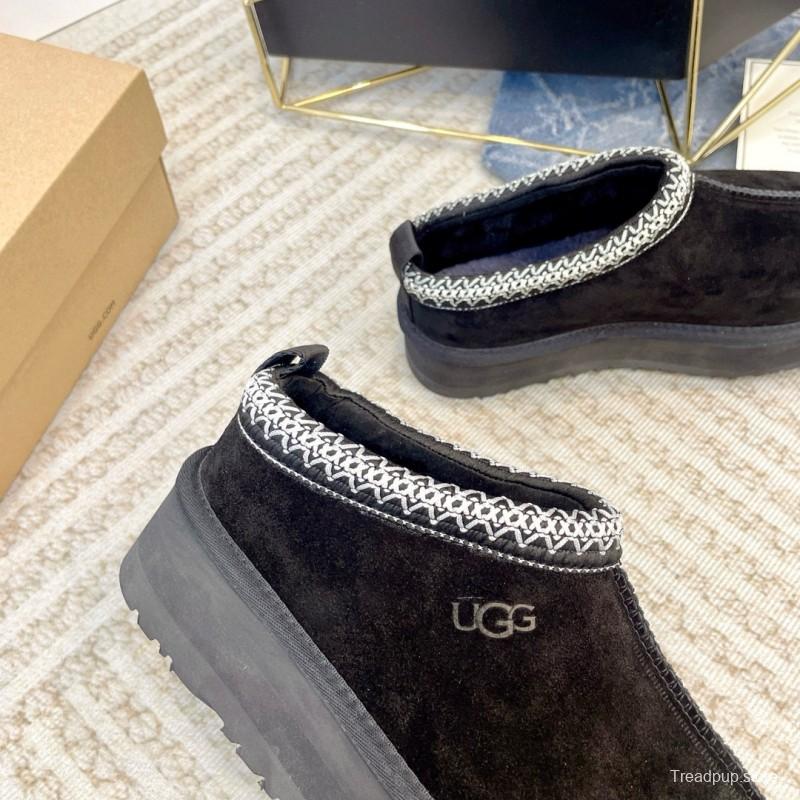 2024 Women UGG Black Suede Platform Slippers MJ00230