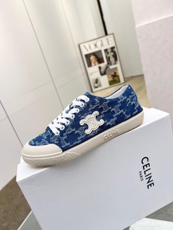 2025 Women Celine Blue Canvas Sneakers LY00210