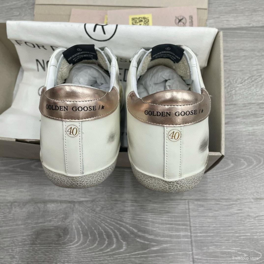 2025 Women GGDB White Brown Leather Sneakers