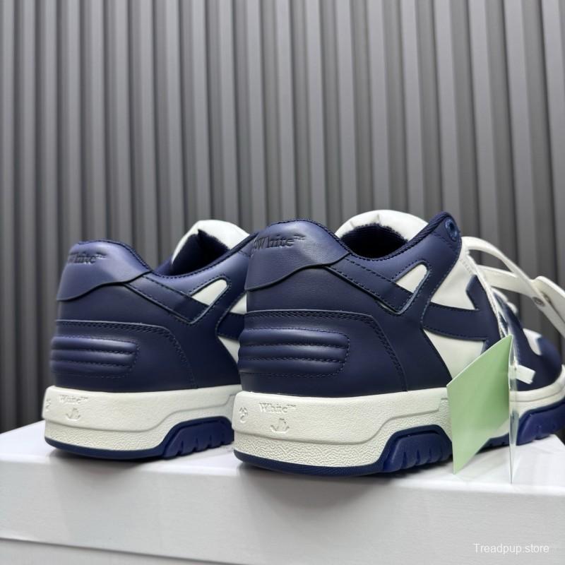 2025 Unisex Off-White Navy White Leather Sneakers MJ00320