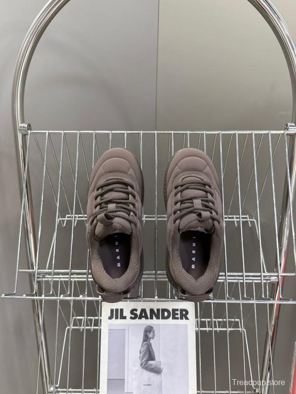 2025 Unisex Marni Brown Fabric Sneakers