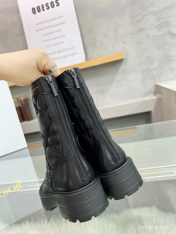 2024 Women Dior black leather boots MJ00430