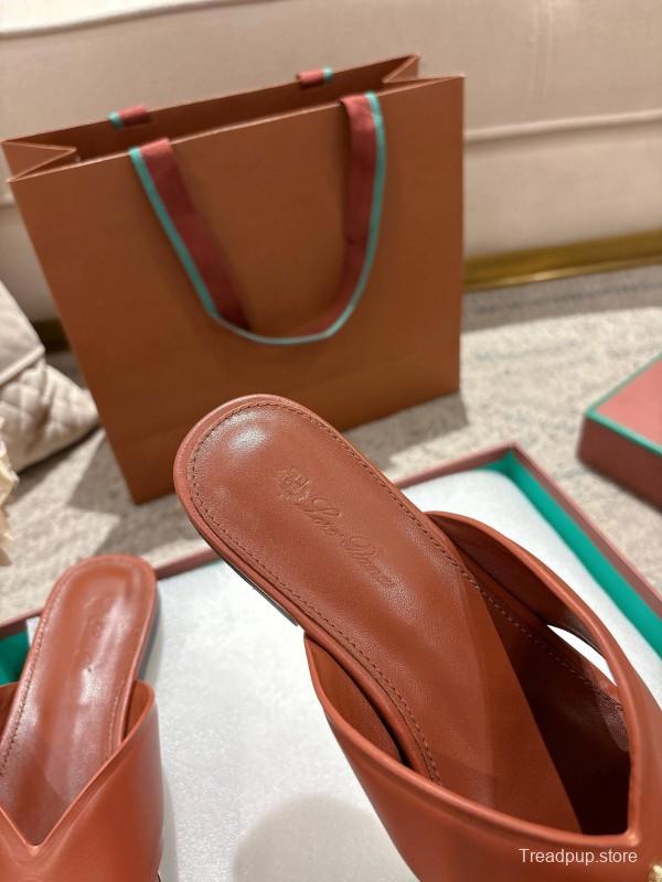 2025 Slippers LP Brown Leather Slippers LY00270