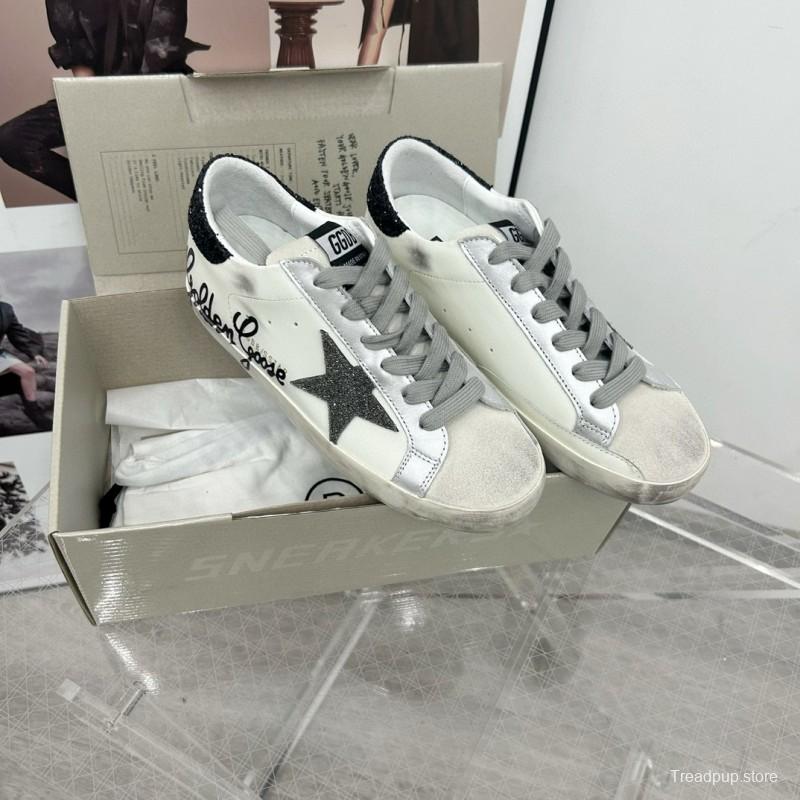 2025 Unisex GGDB White Black Leather Sneakers