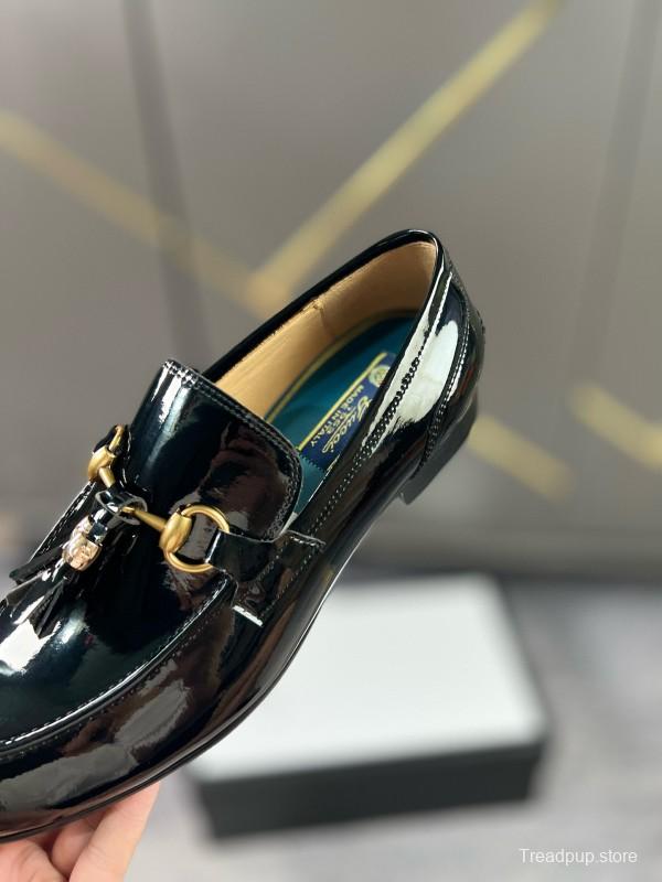 2024 Men Gucci Black Leather Loafer MJ00280