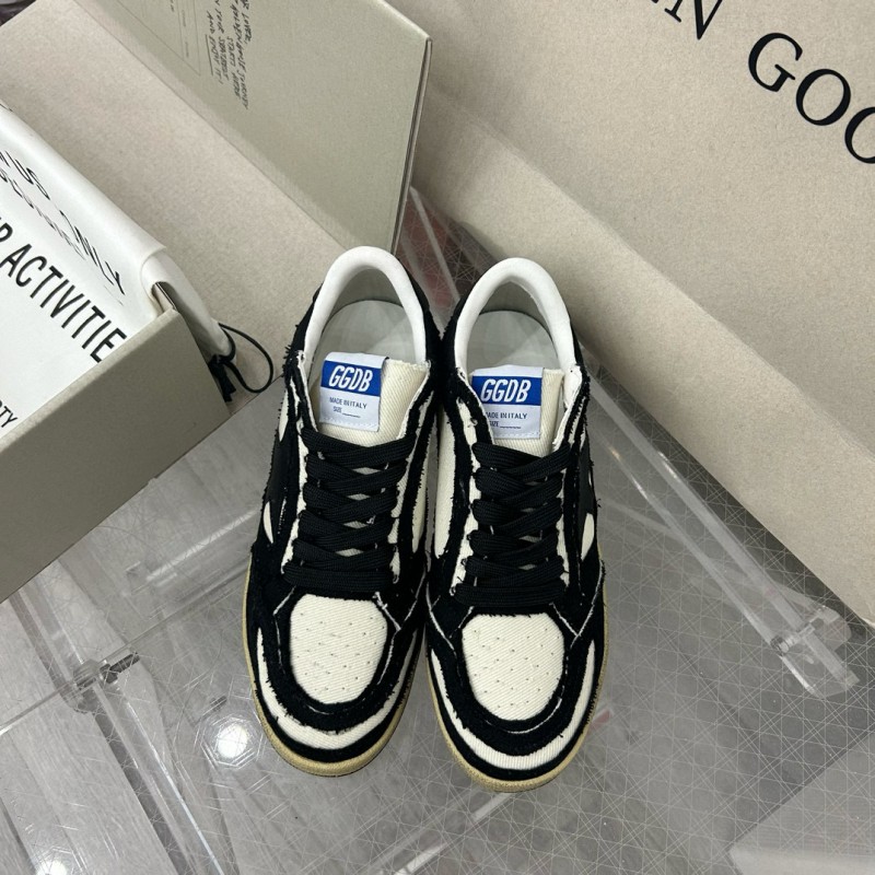 2024 Unisex GGDB Black White Canvas Leather Low Top Sneakers MJ00260