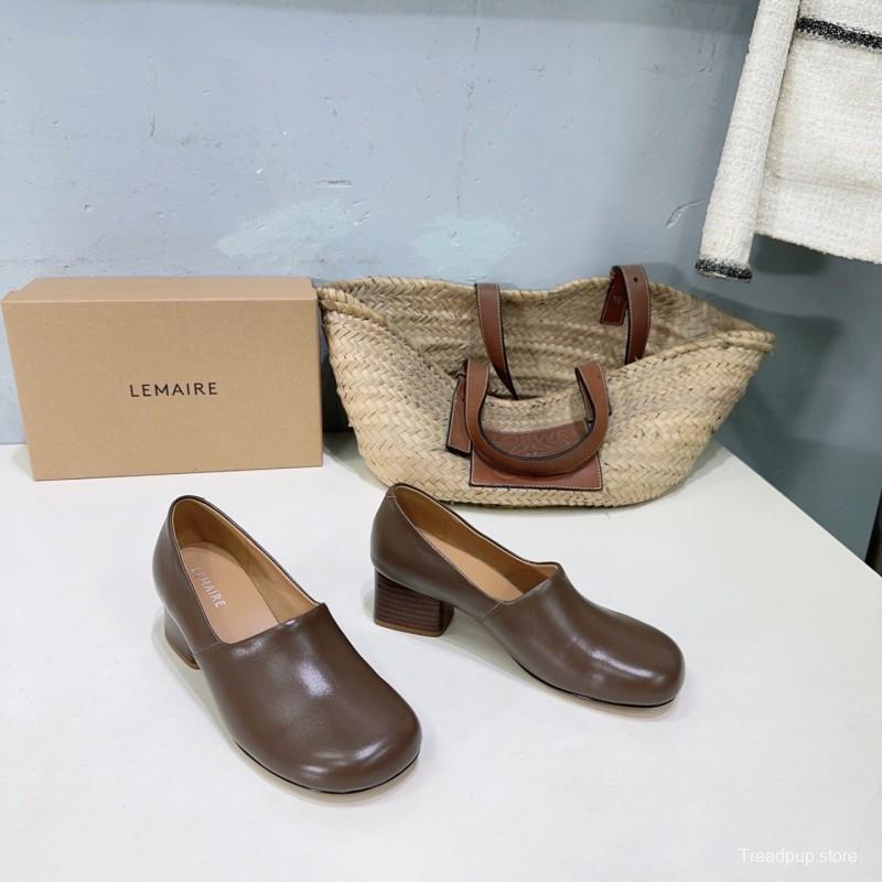 2025 Women Lemaire Brown Leather Loafers