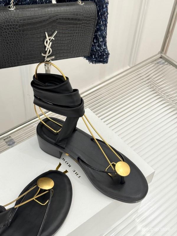 2025 Women Yves Saint Laurent Black Leather Sandal