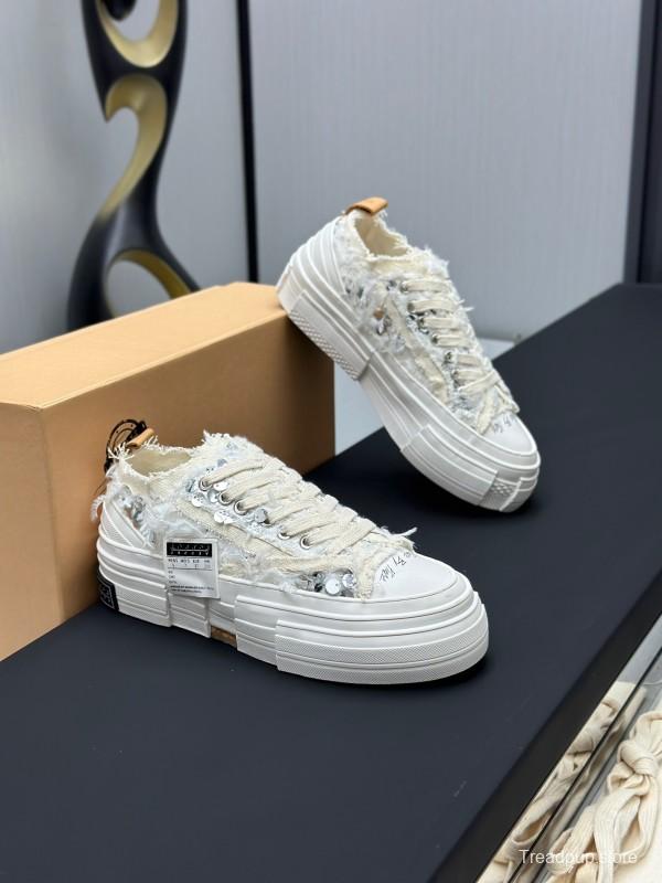 2025 Unisex XVESSEL White Canvas Plimsolls Vulcanized AS00260