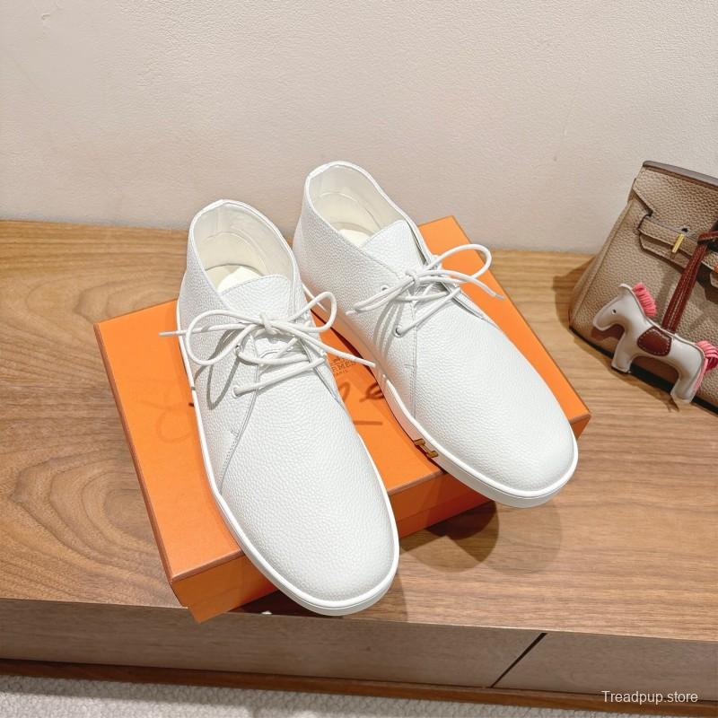 2025 Unisex H White Leather Classic Boots AS00380